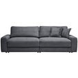 BIGSOFA  in Cord Graphitfarben  - Schwarz/Graphitfarben, MODERN, Kunststoff/Textil (278/93/112cm) - Carryhome