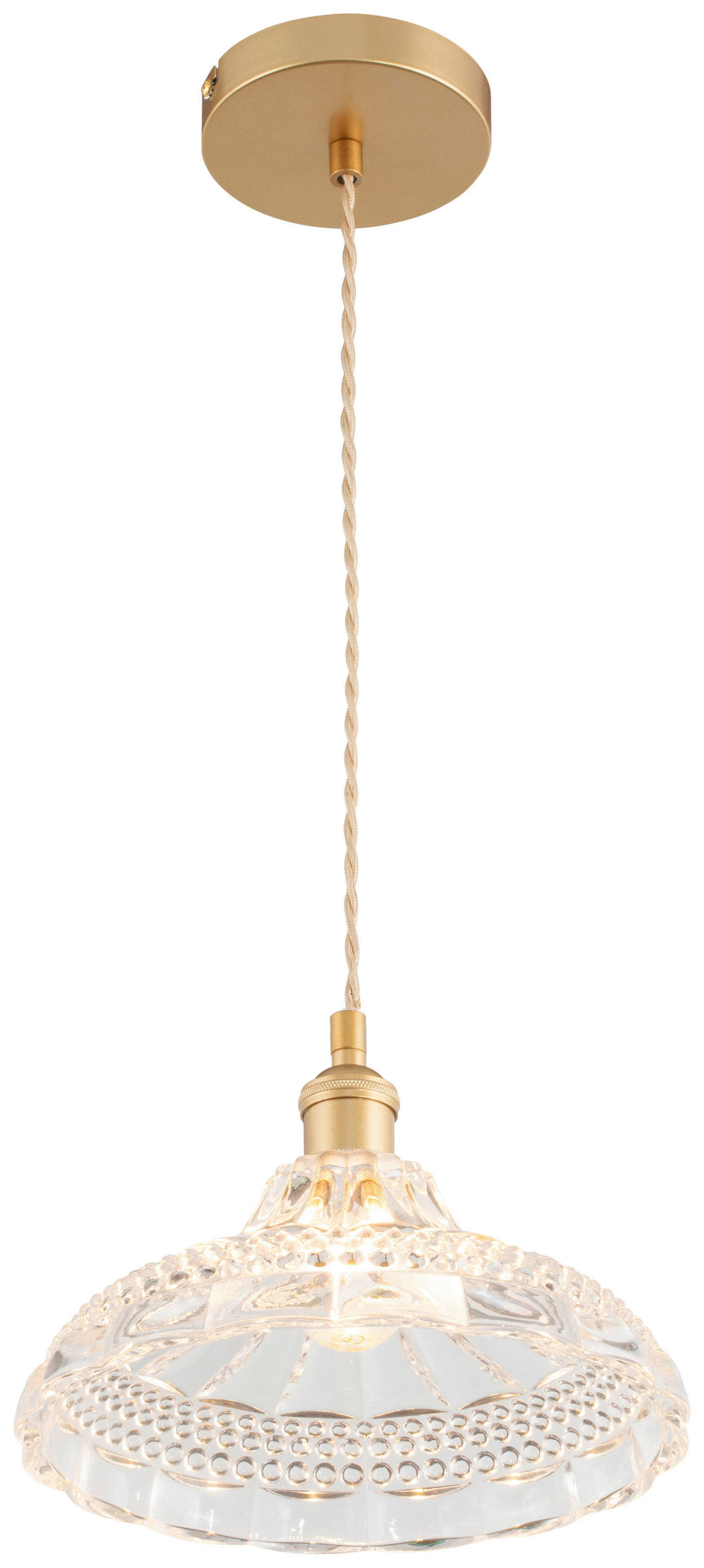 ZÁVESNÉ SVIETIDLO, 25/120 cm  - číra, Trend, kov/sklo (25/120cm) - Novel