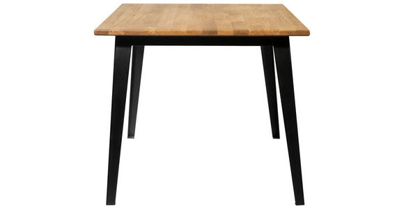 ESSTISCH 160/90/76 cm Nachbildung  Metall, Holzwerkstoff rechteckig Schwarz, Eichefarben  - Eichefarben/Schwarz, Basics, Holzwerkstoff/Metall (160/90/76cm) - Carryhome