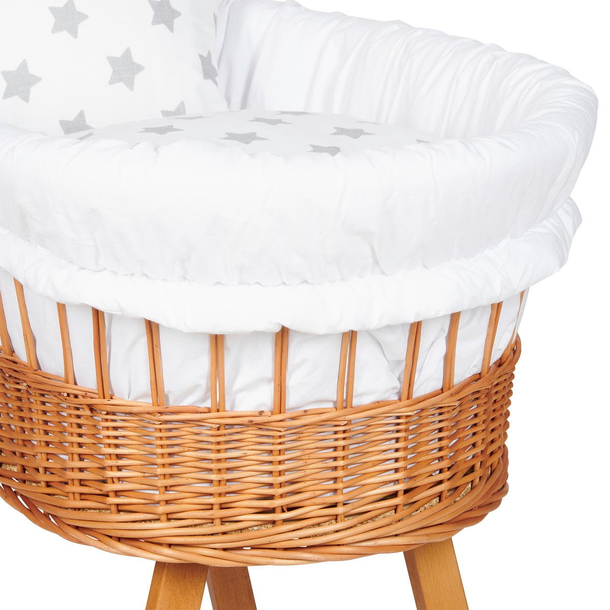 TELJES SZOBAKOCSI SZETT  - bükkszínű/fehér, Basics, textil/fa (91/60/73cm) - My Baby Lou