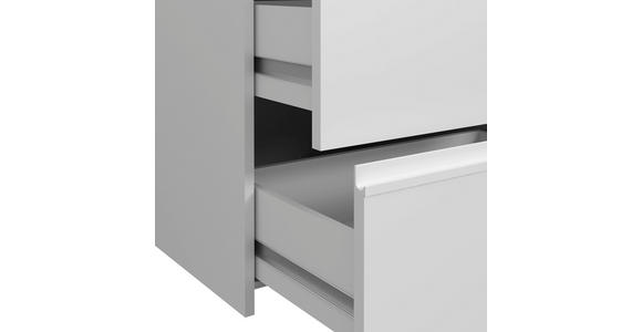 SCHWEBETÜRENSCHRANK  in Weiß  - Alufarben/Weiß, KONVENTIONELL, Holzwerkstoff/Metall (170/200/61cm) - Carryhome