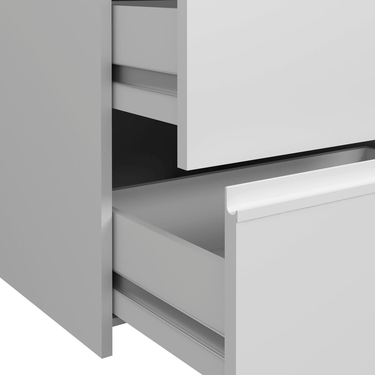 ORMAR S KLIZNIM VRATIMA bijela   - bijela/crna, Konvencionalno, drvni materijal/metal (170/200/61,0cm) - Carryhome