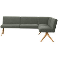 ECKBANK Holz, Textil Graugrün  - Eichefarben/Graugrün, Konventionell, Holz/Textil (238/172cm) - Linea Natura