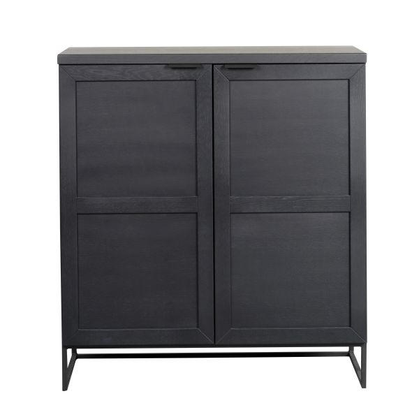 HÖG BYRÅ 95/125/41 cm  - svart, Modern, metall/trä (95/125/41cm) - Rowico