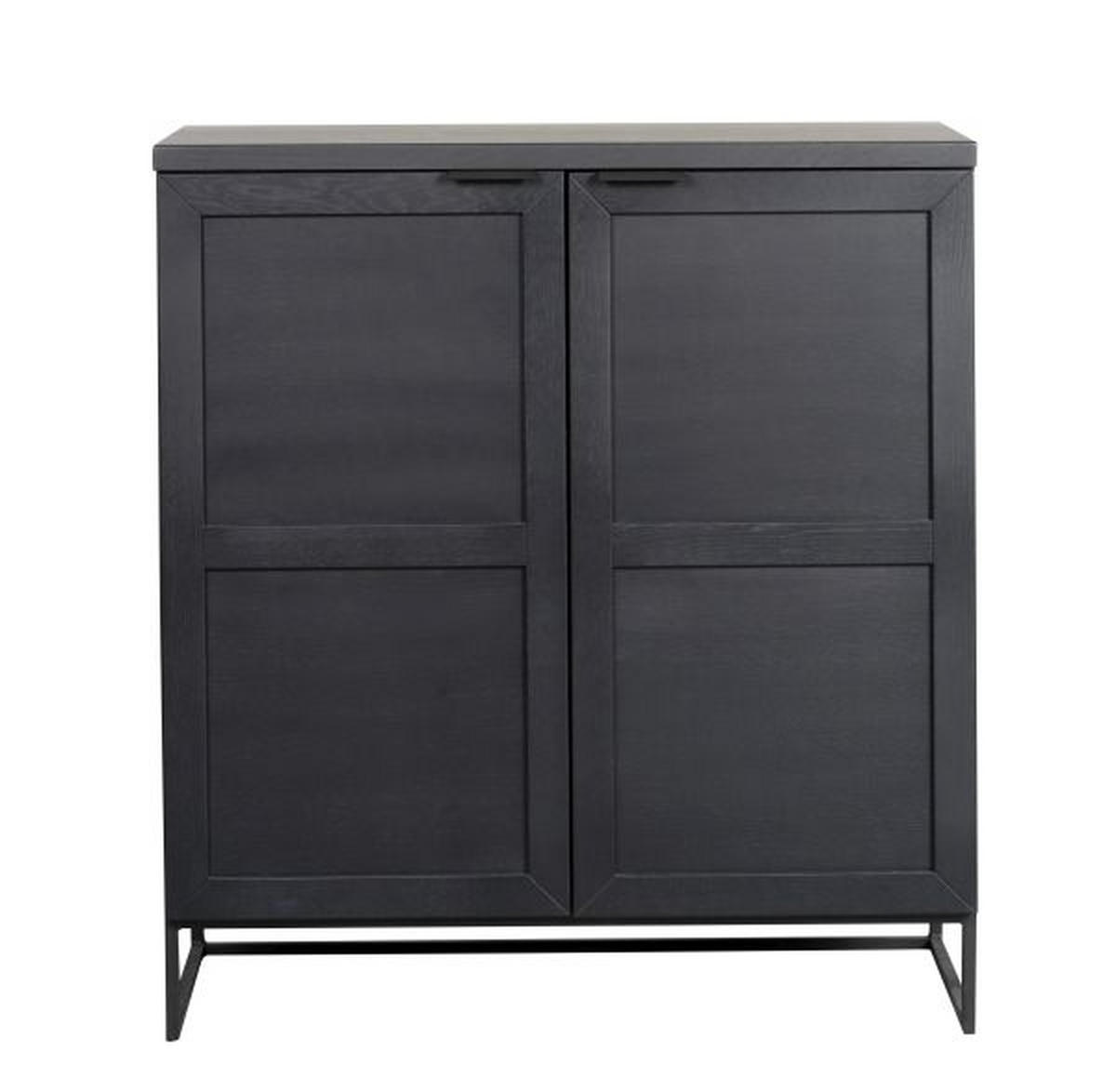 HÖG BYRÅ 95/125/41 cm  - svart, Modern, metall/trä (95/125/41cm) - Rowico