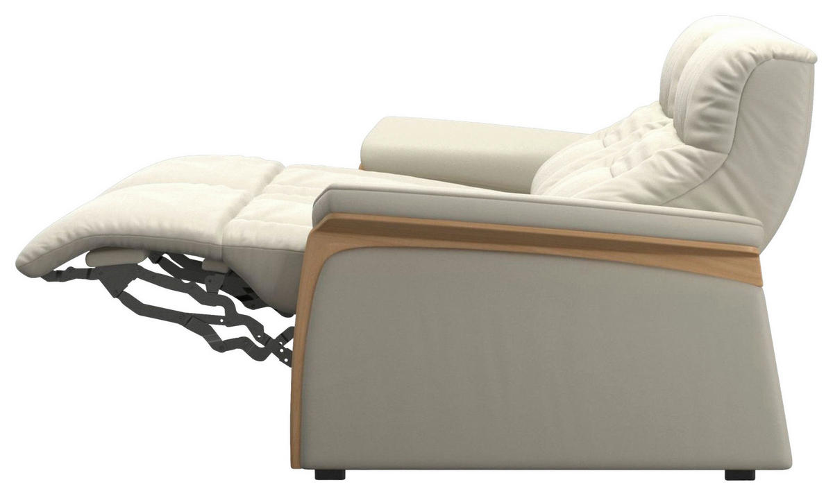 2-SITZER-SOFA Beige Echtleder  - Beige/Schwarz, KONVENTIONELL, Leder/Holz (188/102/99cm) - Stressless