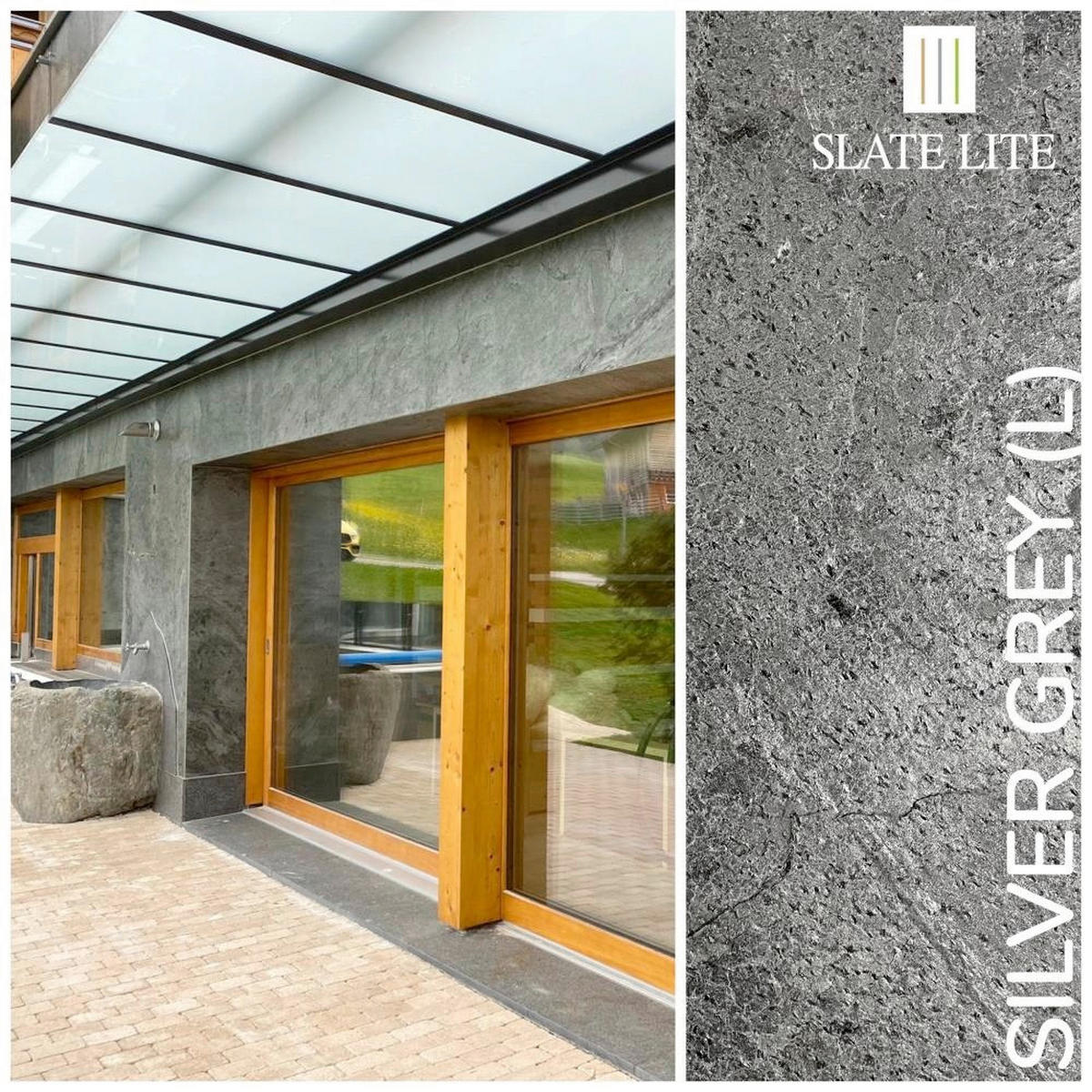 WANDPANEEL Anthrazit, Grau, Silberfarben, Dunkelgrau  - Dunkelgrau/Anthrazit, Basics, Kunststoff/Stein (240/120cm)