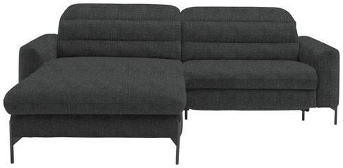 ECKSOFA in Flachgewebe Dunkelgrau  - Dunkelgrau/Schwarz, Design, Textil/Metall (191/252cm) - Dieter Knoll