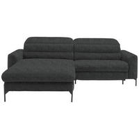 ECKSOFA in Flachgewebe Dunkelgrau  - Dunkelgrau/Schwarz, Design, Textil/Metall (191/252cm) - Dieter Knoll