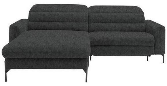ECKSOFA in Flachgewebe Dunkelgrau 191/252 cm - Dunkelgrau/Schwarz, Design, Textil/Metall (191/252cm) - Dieter Knoll
