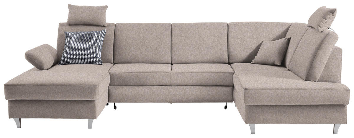 WOHNLANDSCHAFT in Webstoff Rosa  - Silberfarben/Rosa, KONVENTIONELL, Holz/Textil (167/322/186cm) - Cantus