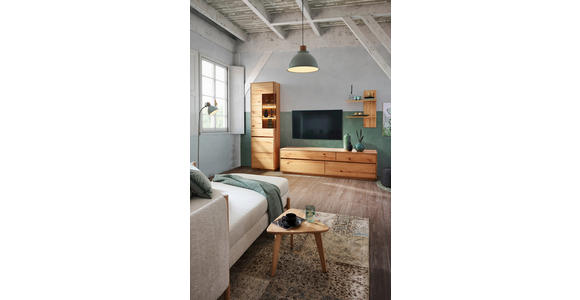 WOHNWAND in Kernbuche 267/205/50 cm - Kernbuche, Natur, Glas/Holz (267/205/50cm) - Cantus