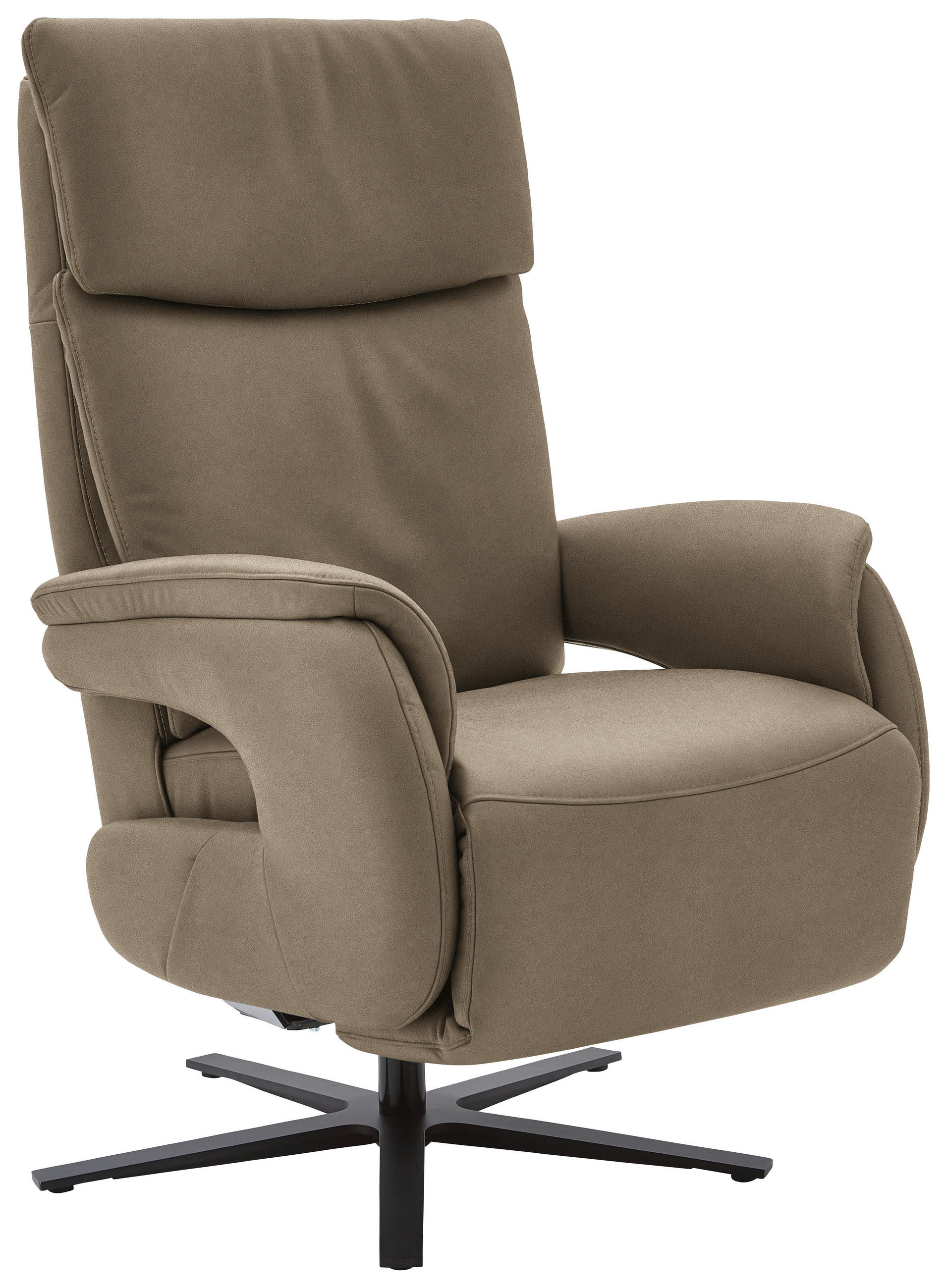 RELAXSESSEL Echtleder    - Hellbraun/Schwarz, Design, Leder/Metall (70/117/85cm) - Dieter Knoll