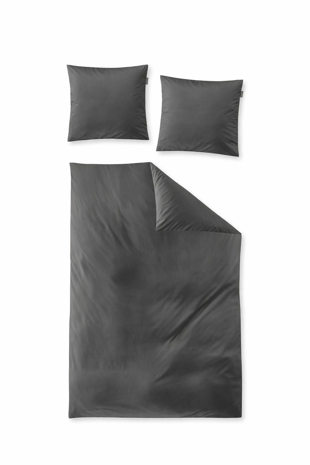BETTWÄSCHE Makosatin 240/220 cm  - Anthrazit, KONVENTIONELL, Textil (240/220cm) - Irisette