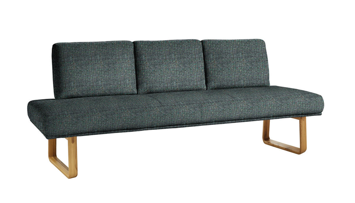 SITZBANK 224/92/78 cm  in Türkis, Eichefarben  - Türkis/Eichefarben, Design, Holz/Textil (224/92/78cm) - Dieter Knoll