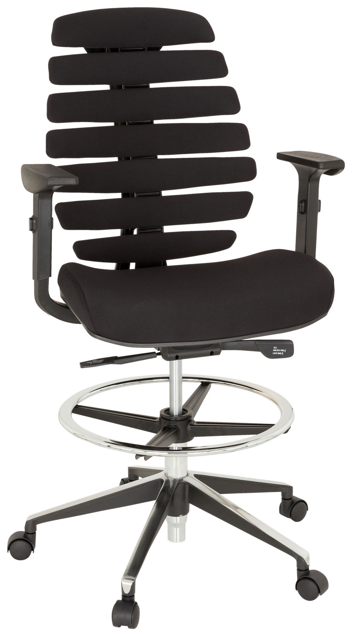 DREHSTUHL Flachgewebe Schwarz  - Schwarz, MODERN, Kunststoff/Textil (62/131/65cm) - MID.YOU