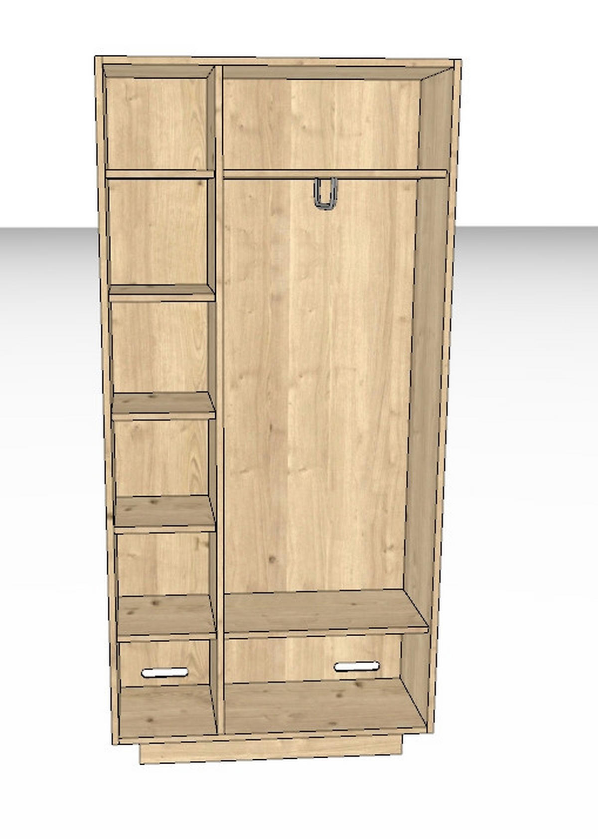 GARDEROBENSCHRANK  in 96/202/42,5 cm  - Eichefarben, Natur, Glas/Holz (96/202/42,5cm) - Voglauer