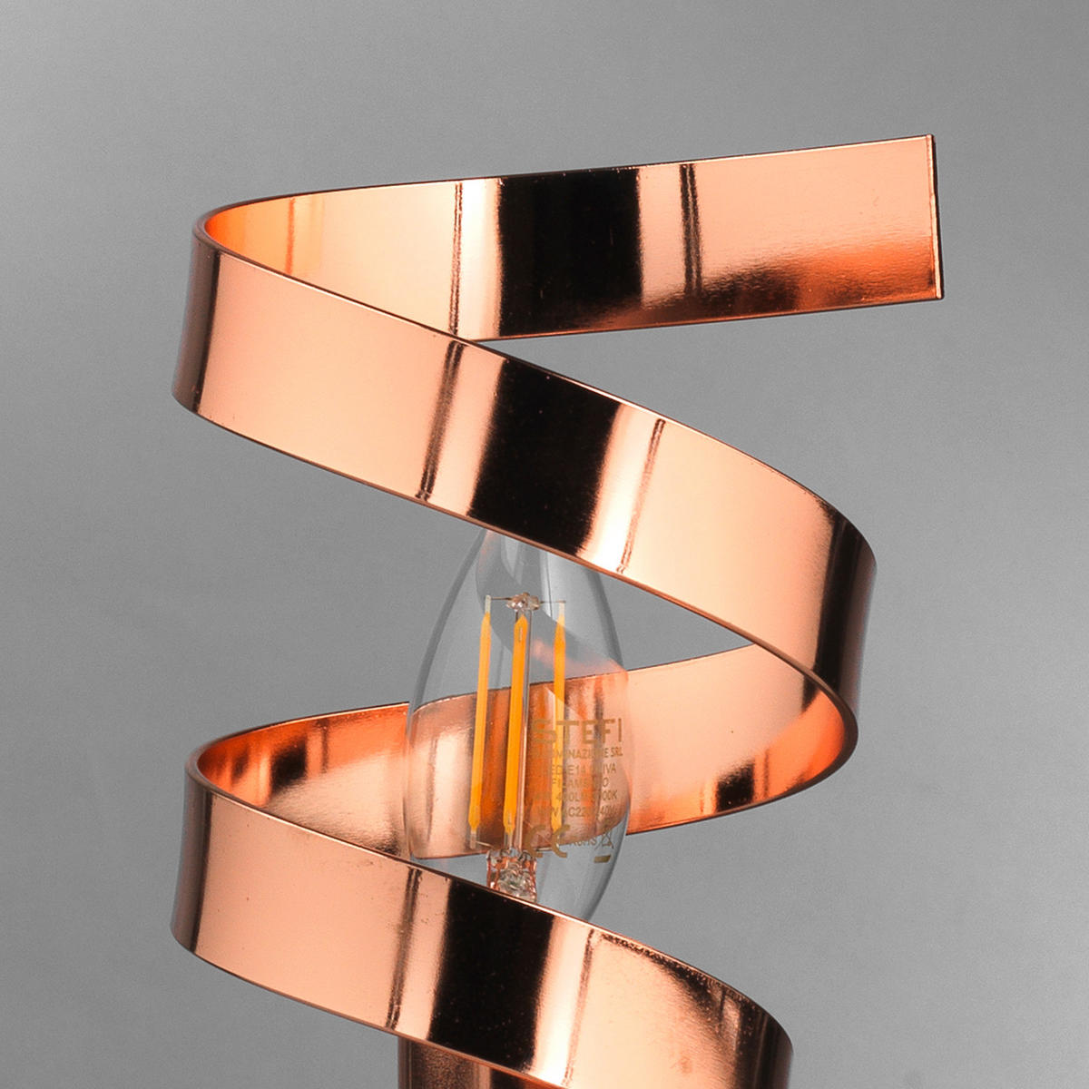 TISCHLEUCHTE 12/25 cm   - Kupferfarben, Design, Metall (12/25cm)
