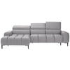 ECKSOFA in Webstoff Hellgrau  - Hellgrau/Schwarz, Design, Textil/Metall (177/270cm) - Welnova