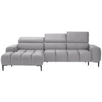 ECKSOFA in Webstoff Hellgrau  - Hellgrau/Schwarz, Design, Textil/Metall (177/270cm) - Welnova