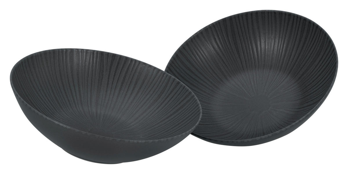 SCHÜSSELSET 2-teilig 24 cm   - Schwarz, Basics, Keramik (24cm) - Creatable