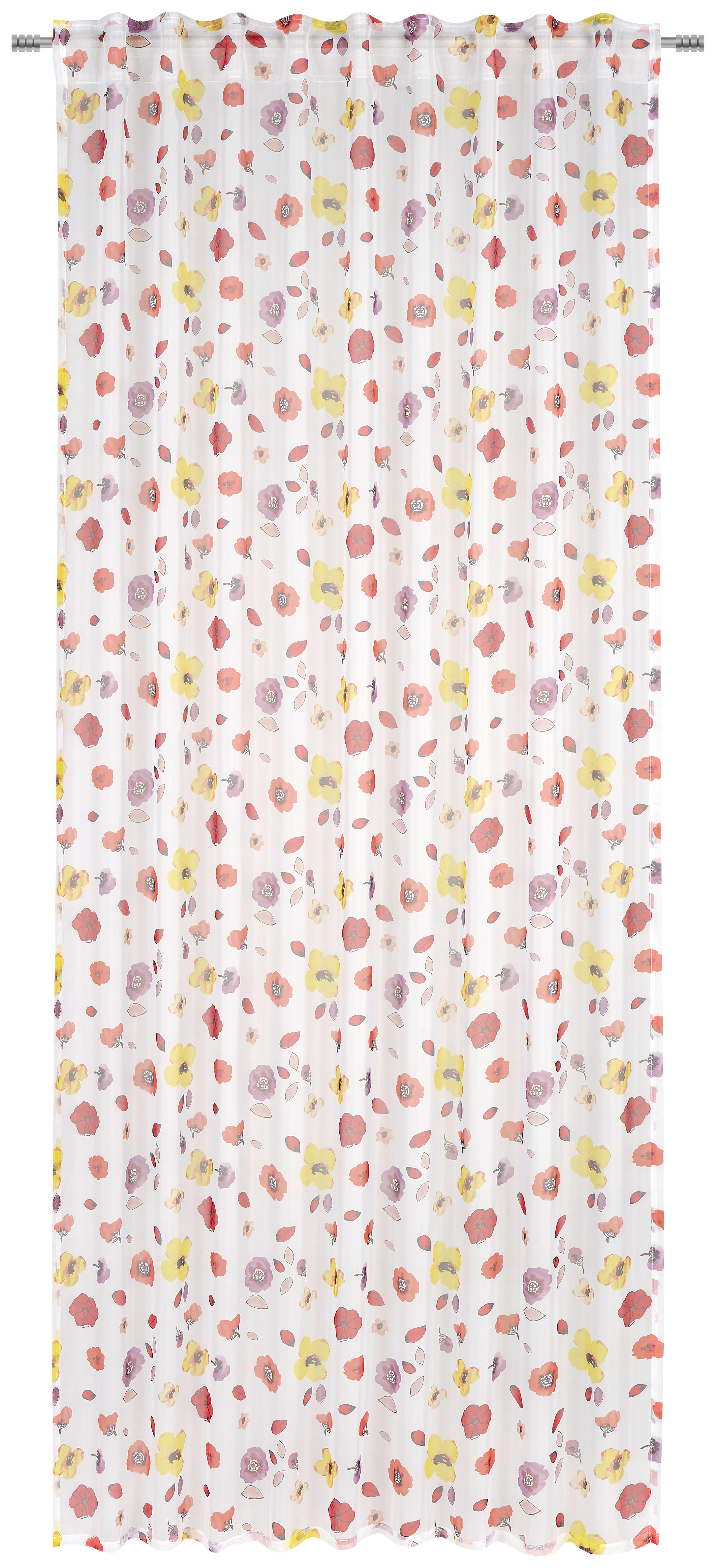FERTIGVORHANG CASTELLANA transparent 135/245 cm   - Multicolor/Weiß, Basics, Textil (135/245cm) - Esposa