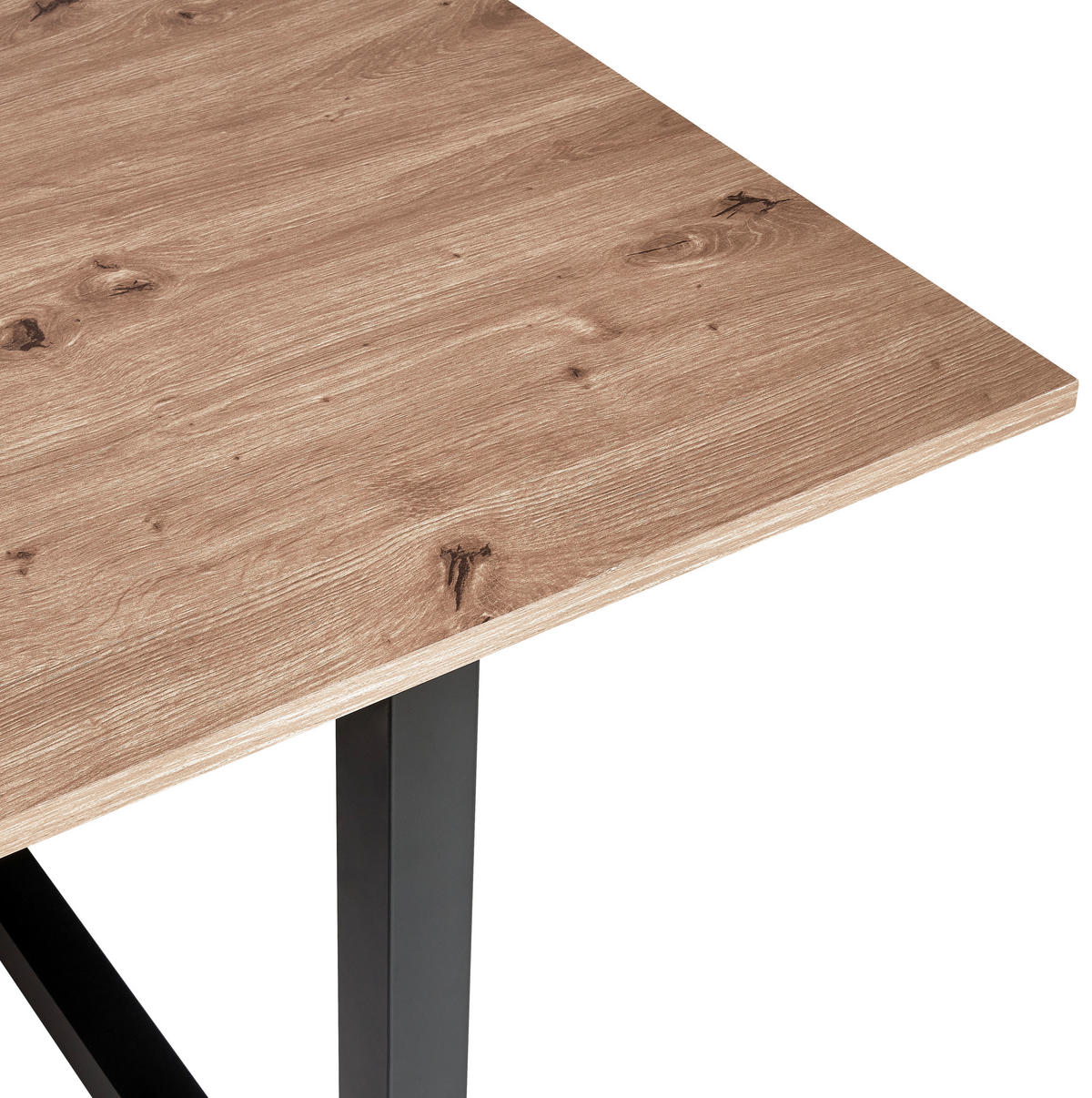 ESSTISCH in Metall, Holzwerkstoff 160-200/90/76 cm  - Schwarz/Eiche Artisan, KONVENTIONELL, Holzwerkstoff/Metall (160-200/90/76cm) - MID.YOU