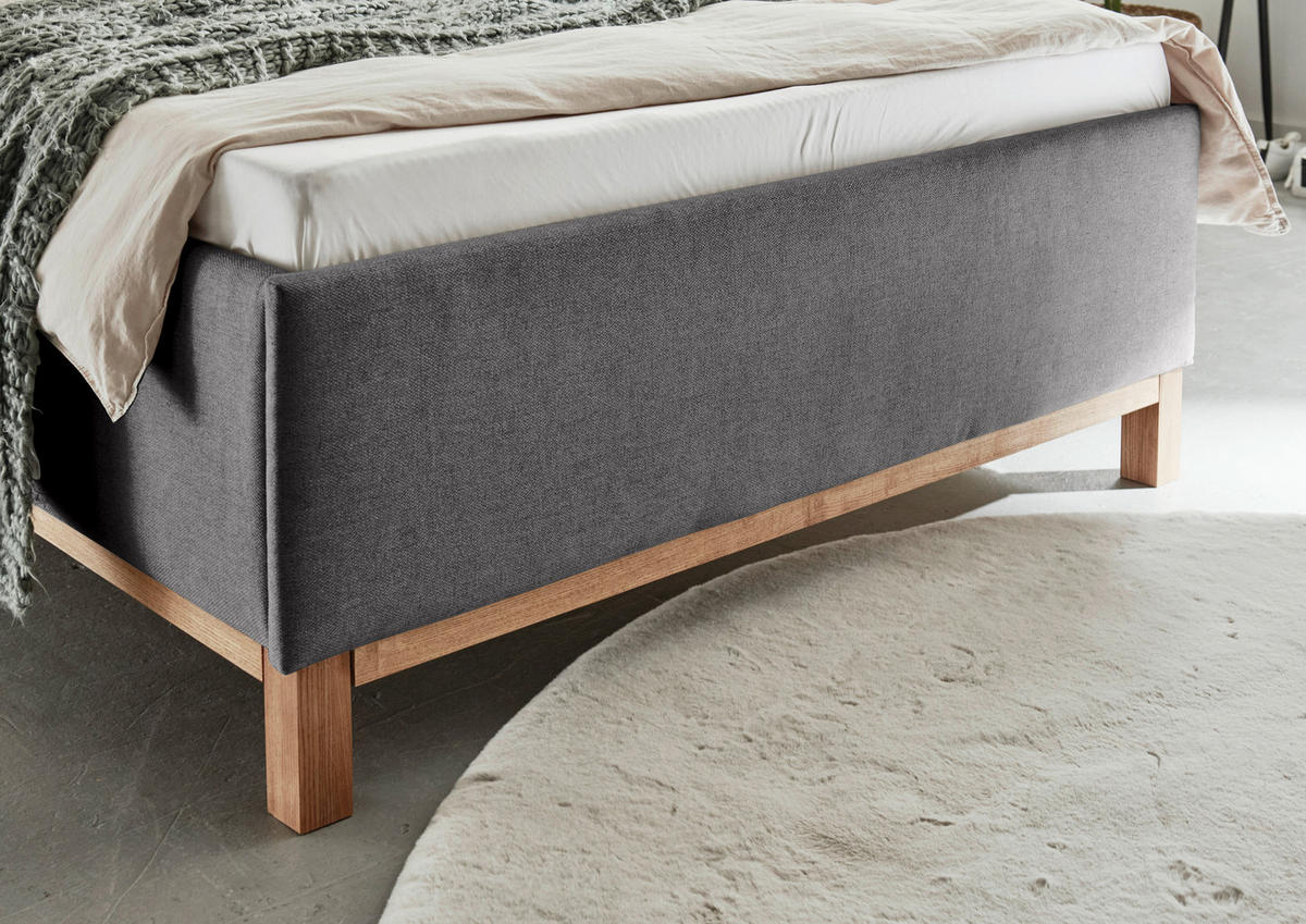 POLSTERBETT 140/200 cm  in Anthrazit  - Eichefarben/Anthrazit, MODERN, Holz/Textil (140/200cm) - Livetastic