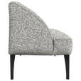 SITZBANK in Textil Grau, Silberfarben  - Silberfarben/Schwarz, KONVENTIONELL, Textil/Metall (197/85/72cm) - Moderano