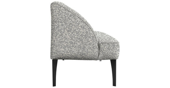 SITZBANK in Textil Grau, Silberfarben  - Silberfarben/Schwarz, KONVENTIONELL, Textil/Metall (197/85/72cm) - Moderano