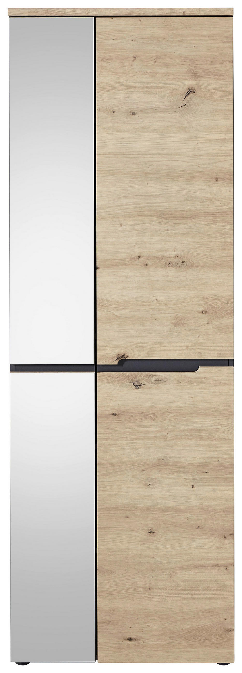 GARDEROBENSCHRANK Graphitfarben, Eichefarben - Eichefarben/Graphitfarben, Design, Glas/Holzwerkstoff (65/192/38cm) - Voleo