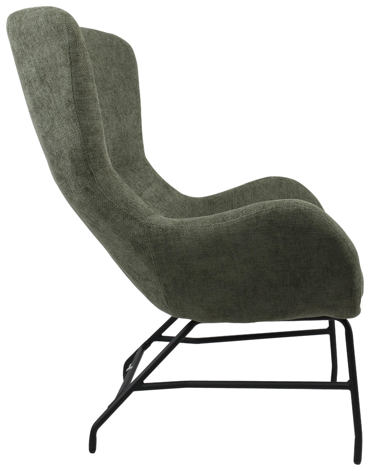 SESSEL in Bouclé Grün  - Schwarz/Grün, MODERN, Textil/Metall (77/106.5/84cm) - Livetastic