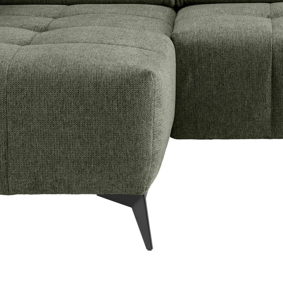 ECKSOFA Grün Chenille  - Schwarz/Grün, MODERN, Textil/Metall (180/258cm) - Livetastic