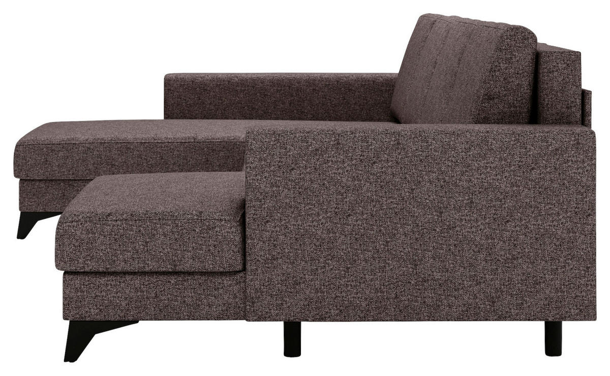 WOHNLANDSCHAFT in Flachgewebe Braun  - Schwarz/Braun, Design, Textil/Metall (190/339/156cm) - Livetastic