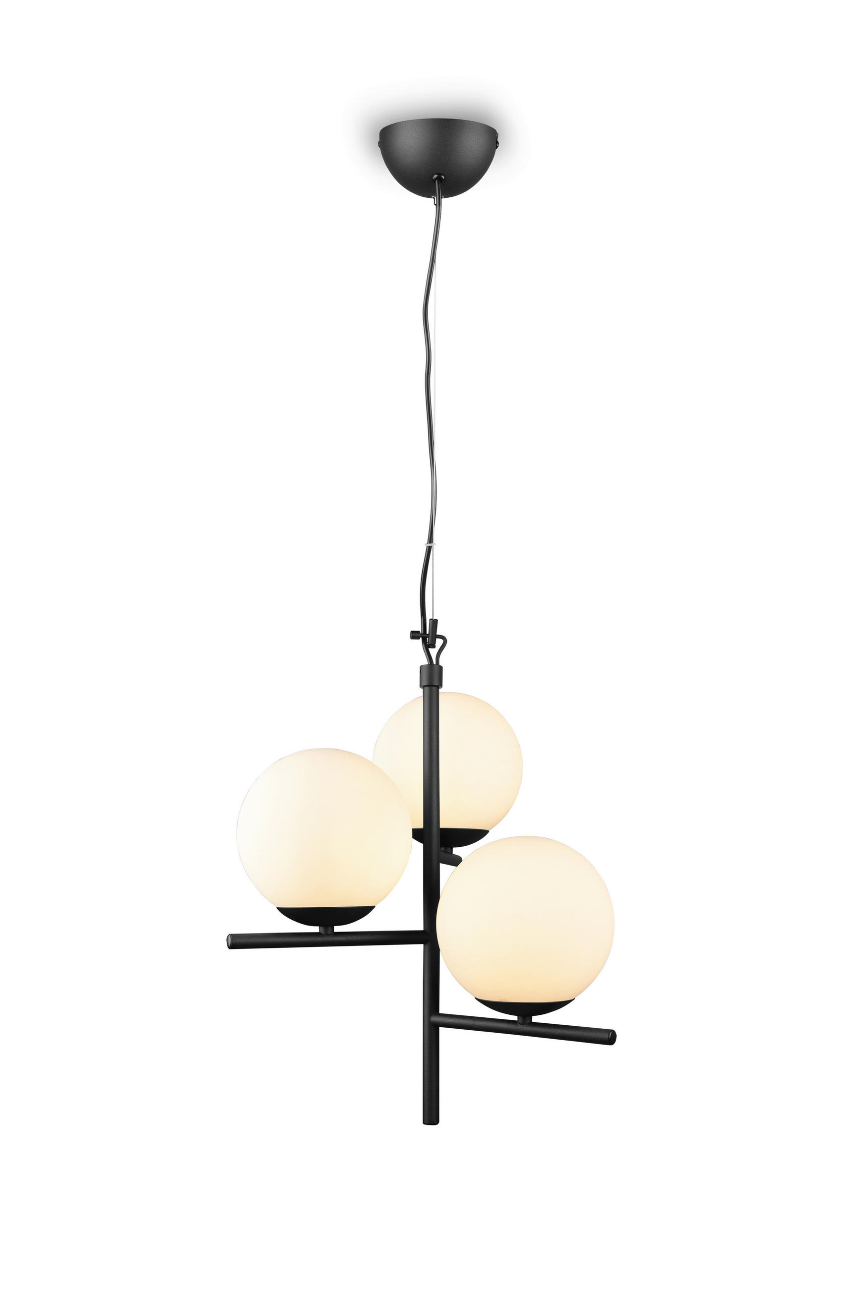 HÄNGELEUCHTE 40/150 cm  - Anthrazit/Weiß, Basics, Glas/Metall (40/150cm) - Trio Leuchten