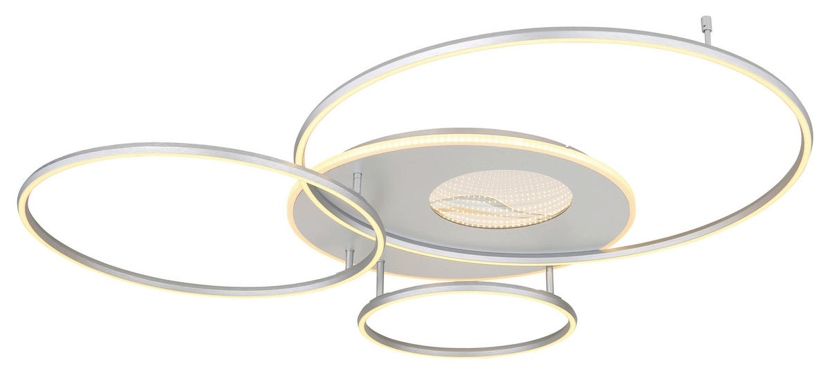 LED-DECKENLEUCHTE 126,4/105,3/13 cm   - Silberfarben/Weiß, Design, Kunststoff/Metall (126,4/105,3/13cm) - Globo