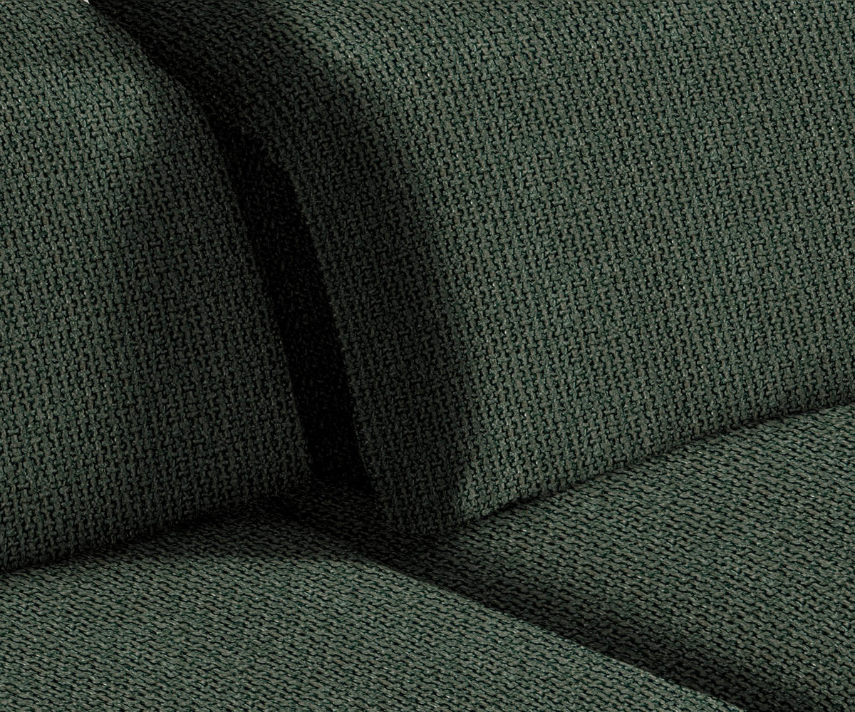 ECKSOFA in Webstoff Grün  - Schwarz/Grün, Design, Textil/Metall (289/180cm) - Stylife