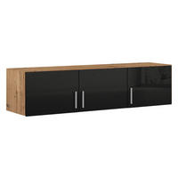 AUFSATZSCHRANK 136/39/54 cm   - Dunkelgrau/Silberfarben, Design, Holzwerkstoff/Kunststoff (136/39/54cm) - Carryhome