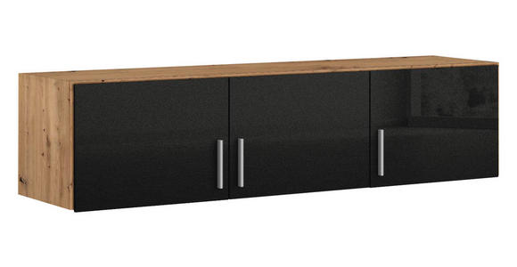 AUFSATZSCHRANK 136/39/54 cm   - Dunkelgrau/Silberfarben, Design, Holzwerkstoff/Kunststoff (136/39/54cm) - Carryhome