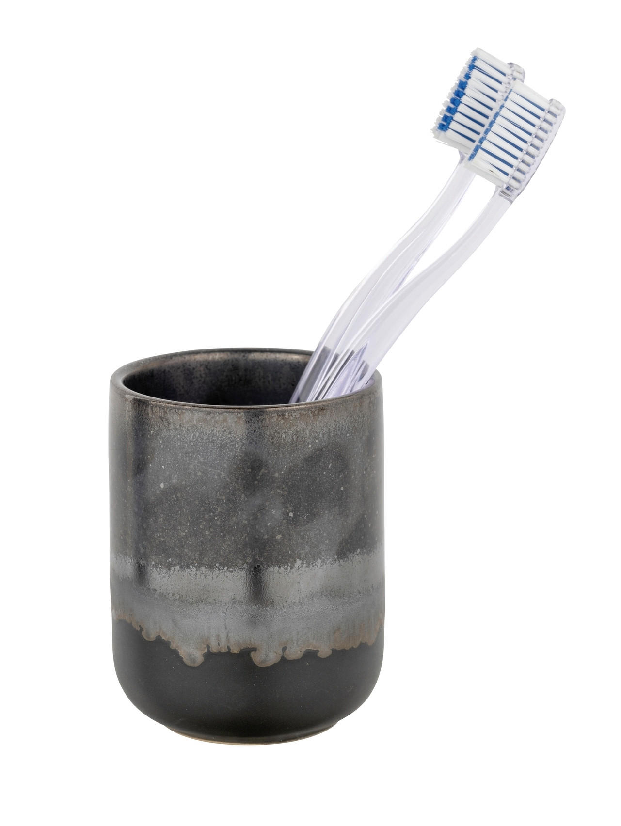 ZAHNPUTZBECHER Keramik  - Dunkelgrau/Grau, Konventionell, Keramik (8/10/8cm) - Schöner Wohnen