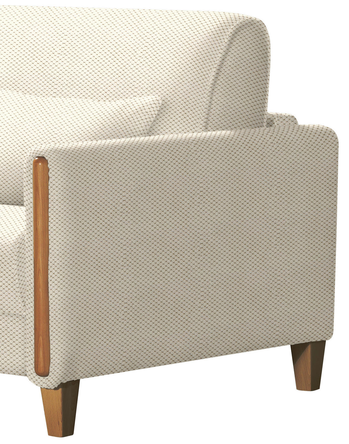 SCHLAFSOFA in Holz, Textil Creme, Buchefarben  - Buchefarben/Creme, Design, Holz/Textil (174/88/104cm) - Niels Andersson