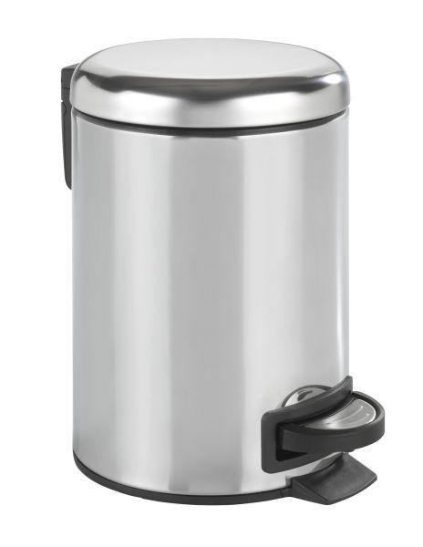 TRETEIMER LEMAN 3 L  - Edelstahlfarben/Schwarz, Basics, Kunststoff/Metall (17/25/22,5cm) - Wenko