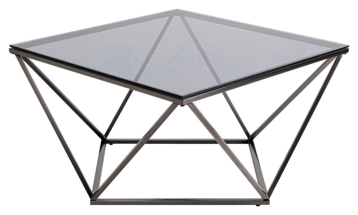 COUCHTISCH ESG 80/80/45 cm quadratisch Schwarz  - Schwarz, Basics, Glas/Metall (80/80/45cm) - Kare-Design