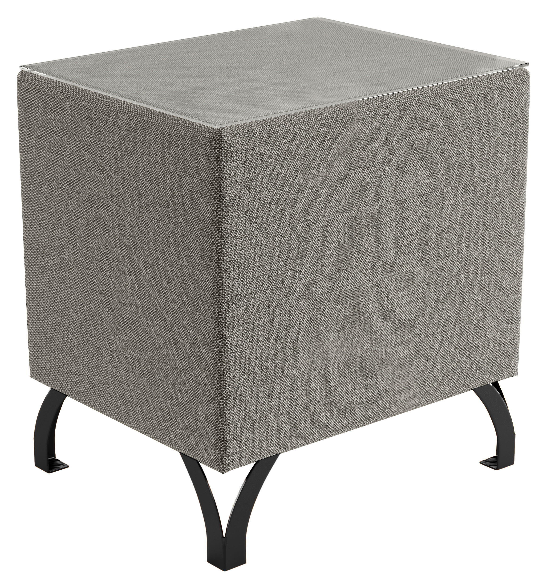 NACHTSCHRANK 45/55/45 cm  - Schwarz/Grau, Design, Glas/Textil (45/55/45cm) - Esposa