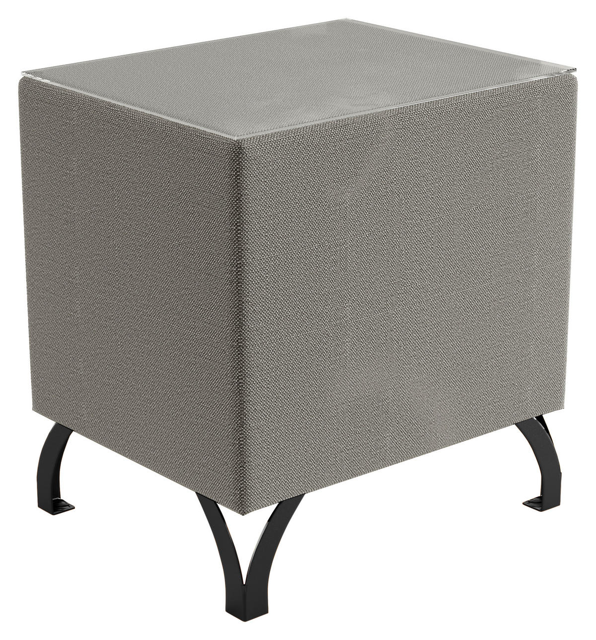 NACHTSCHRANK 45/55/45 cm  - Schwarz/Grau, Design, Glas/Textil (45/55/45cm) - Esposa