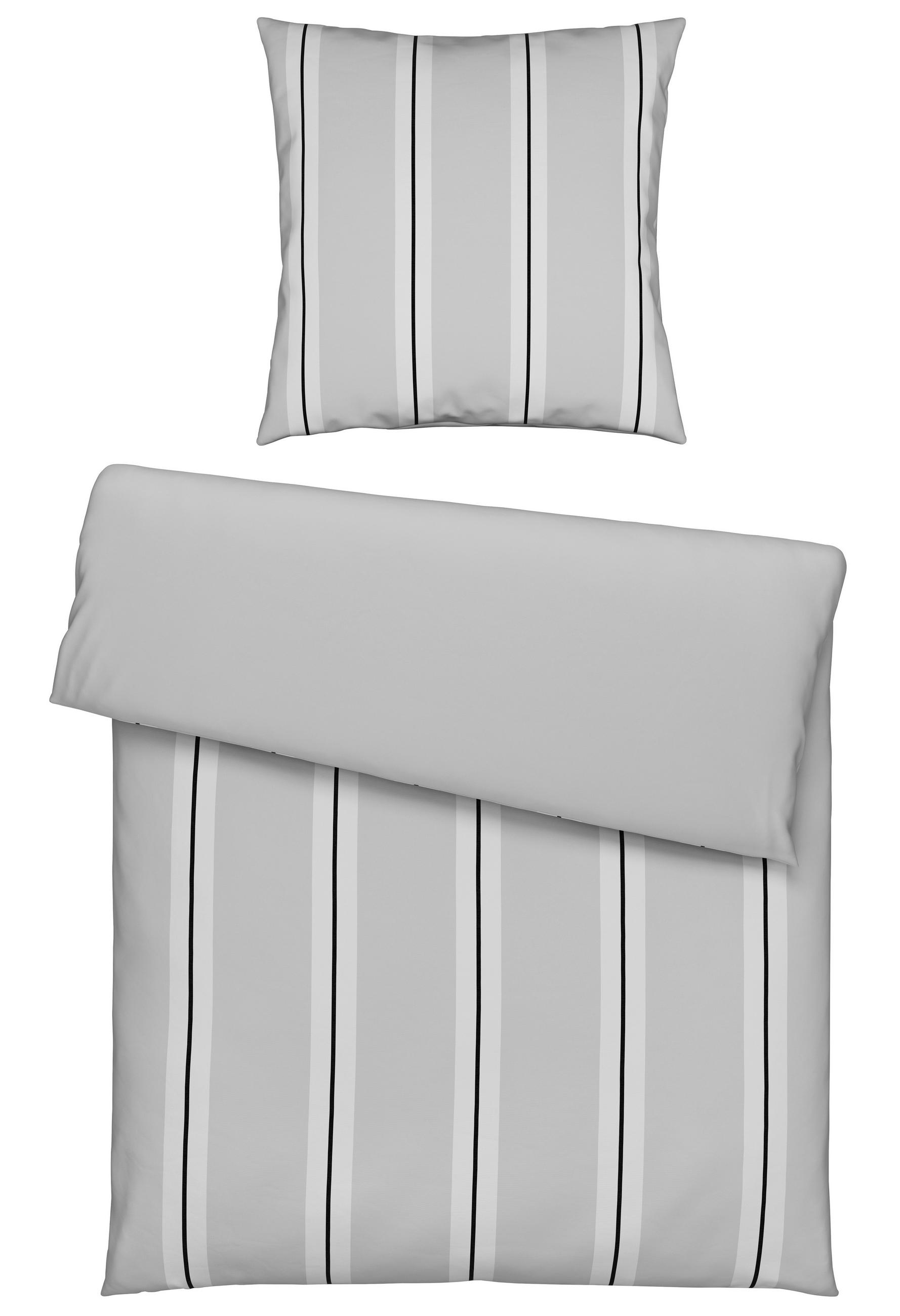 BETTWÄSCHE Stripes Renforcé  - Grau, KONVENTIONELL, Textil (135/200cm) - Novel