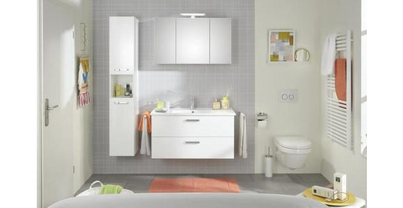 BADEZIMMER 3-teilig  in 100 cm  - Chromfarben/Weiß, KONVENTIONELL, Keramik/Metall (100cm) - Xora