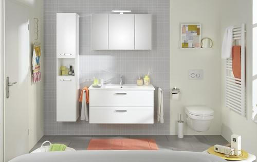 Thumbnail - Xora Badezimmer Tivoli 312, Weiß, Metall, 3-teilig, 2,2 Schubladen, 100 cm, Made in Germany, hängend, Badezimmer, Badmöb...