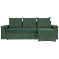 ECKSOFA rechts montierbar, links montierbar  Grün Cord, Mikrofaser  - Chromfarben/Grün, Design, Kunststoff/Textil (239/141cm) - Livetastic