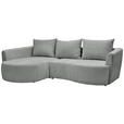 ECKSOFA  in Chenille Grau  - Schwarz/Grau, MODERN, Kunststoff/Textil (179/287cm) - Carryhome